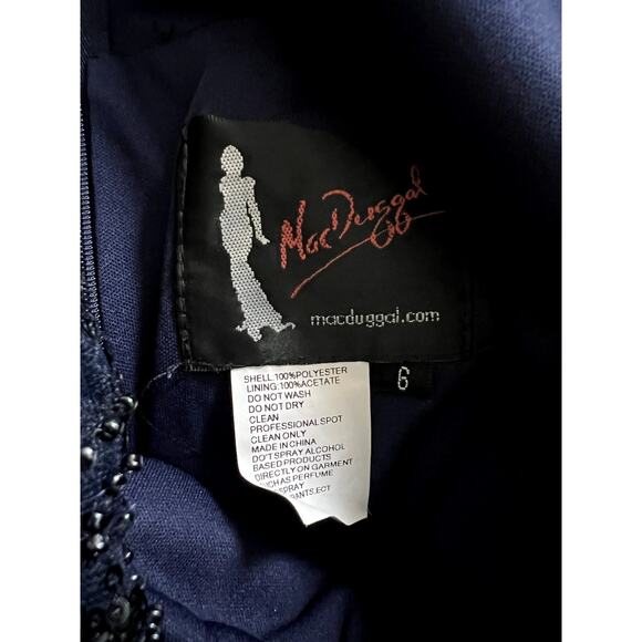 Mac Duggal Women's Beaded Tulle Tea-Length midi Dress 20304 size 6 D1 - Picture 7 of 9